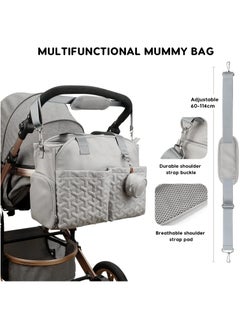Generic Multifunctional Signature Diaper Bag With Changing Mat Mother Baby Waterproof Bag - Grey  - Image 2