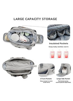 Generic Multifunctional Signature Diaper Bag With Changing Mat Mother Baby Waterproof Bag - Grey  - Image 3