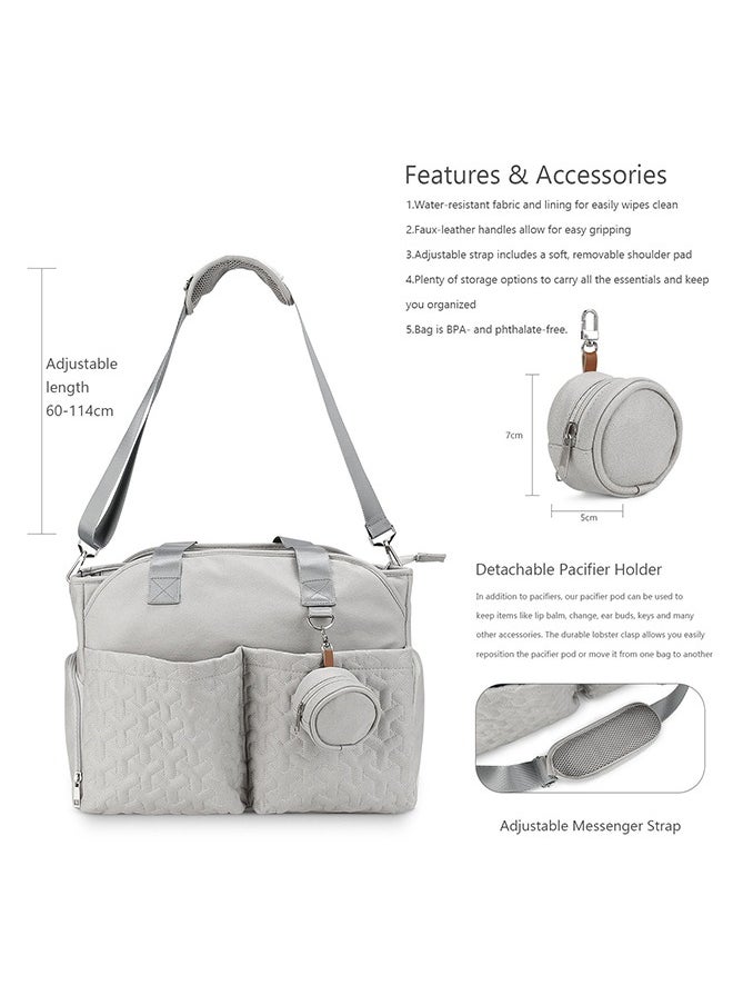 Generic - Multifunctional Signature Diaper Bag With Changing Mat Mother Baby Waterproof Bag - Grey - Image 1