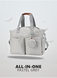 Generic Multifunctional Signature Diaper Bag With Changing Mat Mother Baby Waterproof Bag - Grey  - Image 1