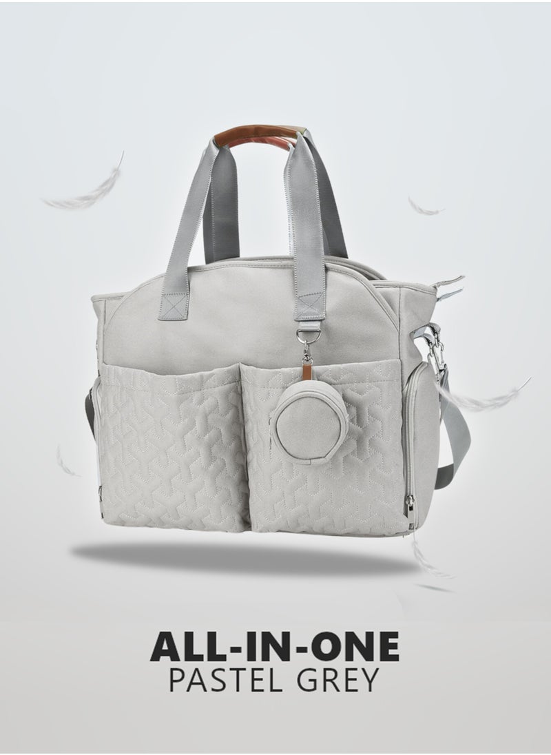Generic - Multifunctional Signature Diaper Bag With Changing Mat Mother Baby Waterproof Bag - Grey - Image 1