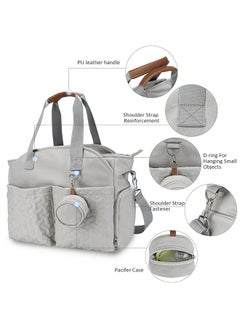 Generic Multifunctional Signature Diaper Bag With Changing Mat Mother Baby Waterproof Bag - Grey  - Image 4