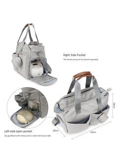 Generic Multifunctional Signature Diaper Bag With Changing Mat Mother Baby Waterproof Bag - Grey  - Image 5