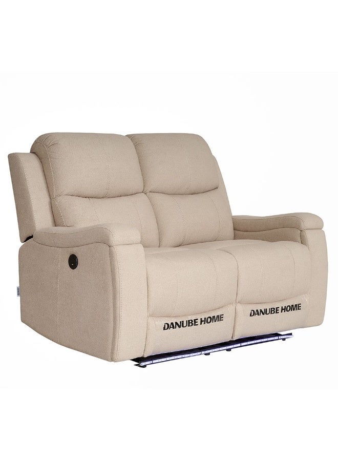 DANUBE HOME Paladin 2-Seater Fabric Recliner with LED & Cup Holder - Beige | Stylish & Comfortable Sofa | Ideal for Living Room Furniture - Image 2
