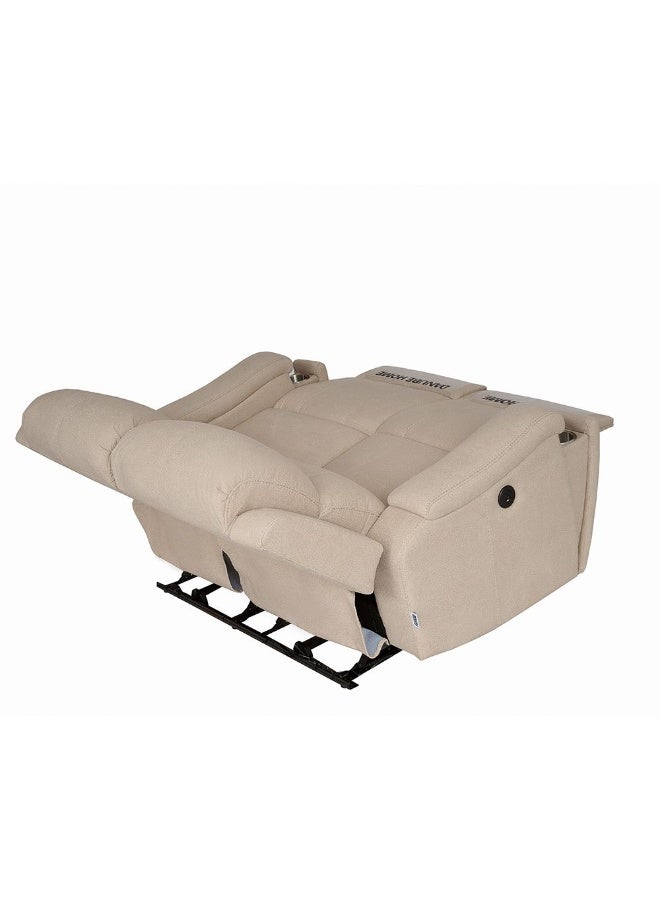 DANUBE HOME Paladin 2-Seater Fabric Recliner with LED & Cup Holder - Beige | Stylish & Comfortable Sofa | Ideal for Living Room Furniture - Image 5