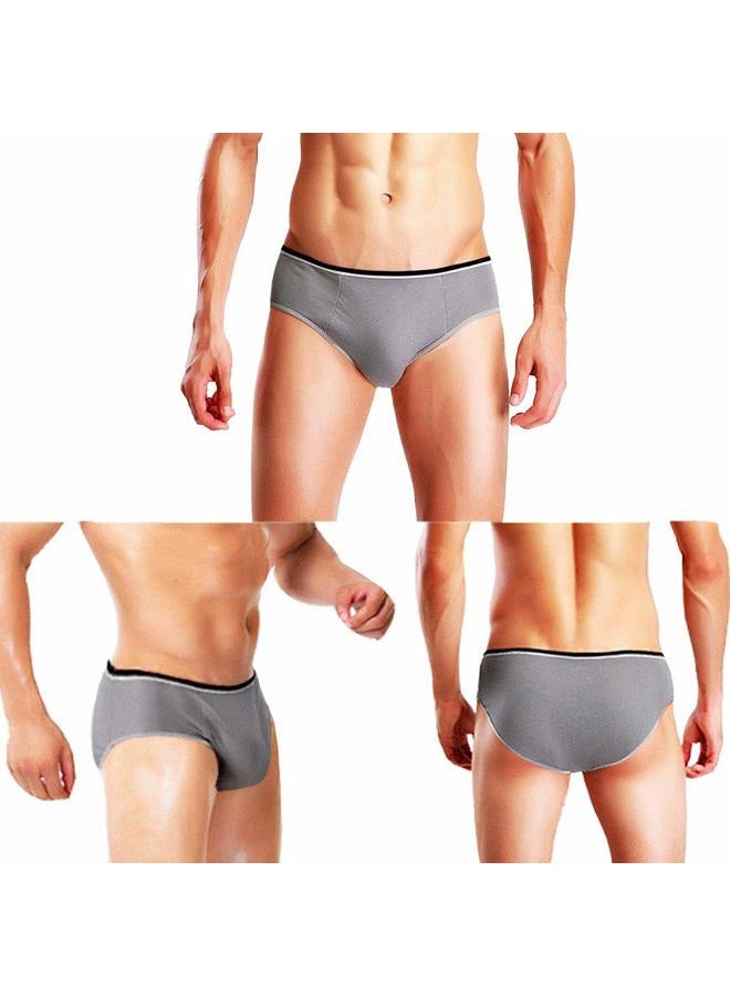 Starly Mens Cotton Disposable Underwear Travel Panties handy Briefs for Fitness Grey Gray(10pcs), Grey, M - Image 1