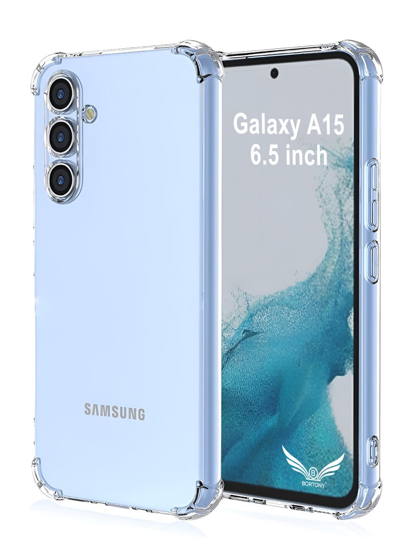 BORTONY Samsung Galaxy A15 Case Crystal Clear Flexible Cover for Galaxy A15 Slim Thin Non-Yellowing Soft TPU Bumper Protective Phone Case Cover for Samsung Galaxy A15 6.5 inch - Image 1