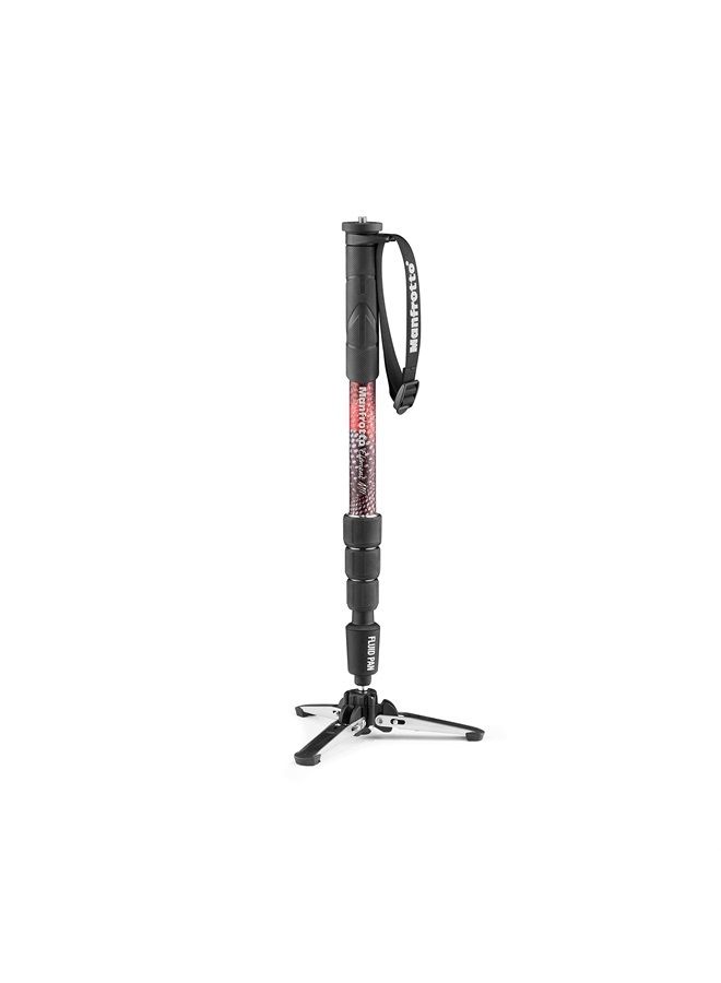 Manfrotto Element MII Video Aluminium Fluid Monopod, Slim and Lightweight, Loads up to 16kg, Foldable Fluid Base, 4 Sections, Twist Locks, for mirrorless and DSLR Cameras - Image 1
