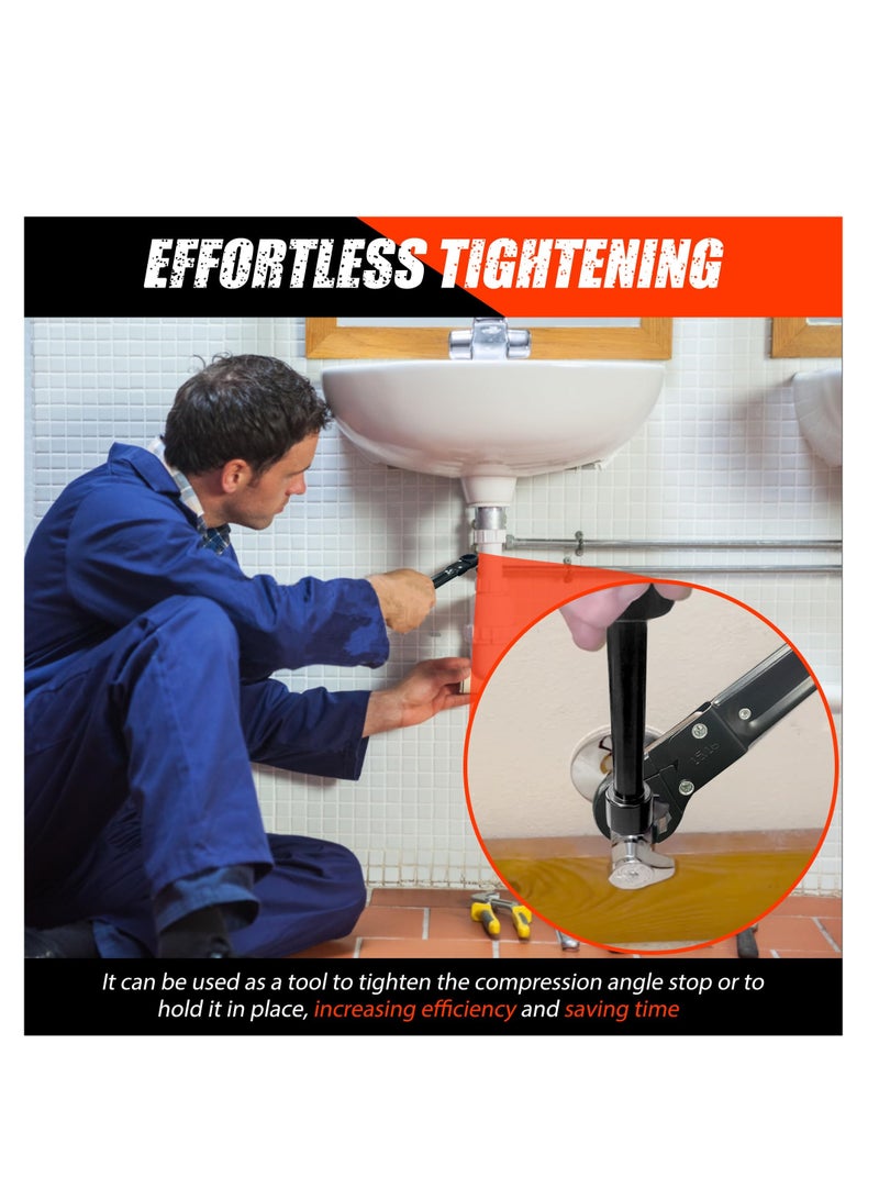 Professional Plumbing Angle Stop Wrench Kit Dual Kwik Tite Tools for Easy Installation of Supply Nuts - Image 3