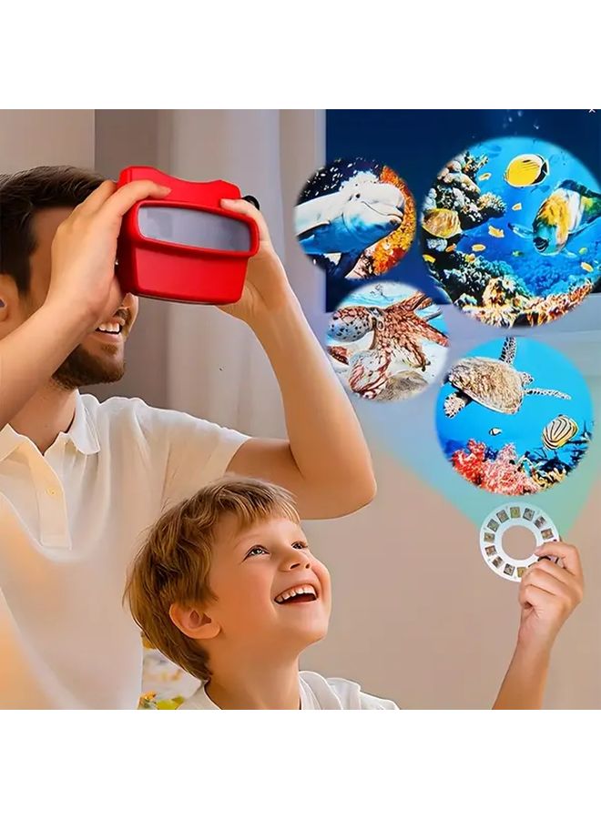 عارض أفلام ثلاثية الأبعاد أزرق محمول - لعبة تعليمية تفاعلية للأب والطفل - شرائح مراقبة علمية وقصصية - Image 2