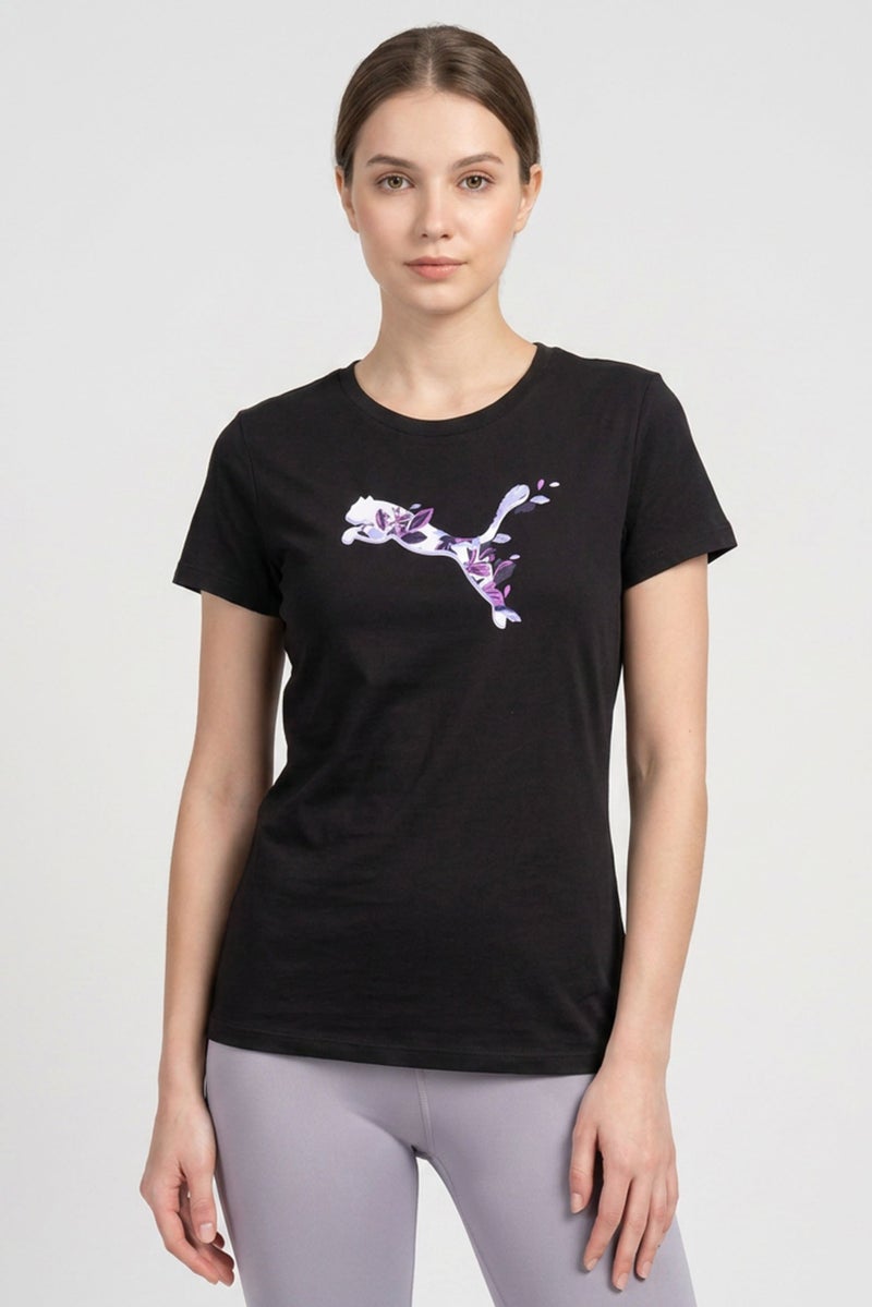 PUMA Women Sportswear Fit Short Sleeve Outdoor T-Shirt, Black - Image 1