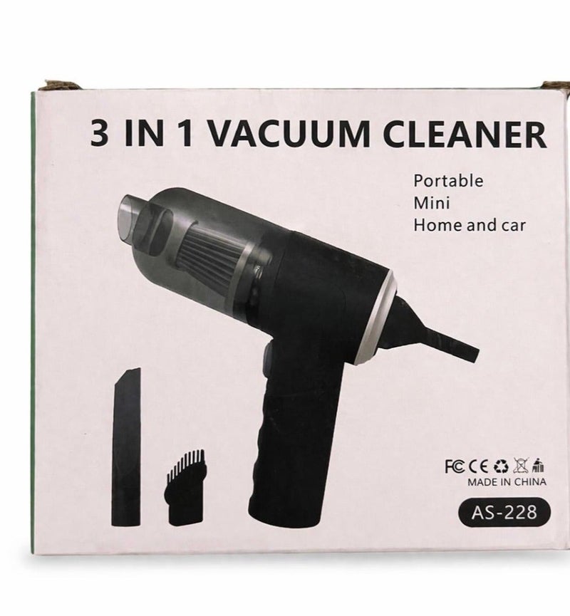 Portal AS-228 Portable 3-in-1 Vacuum Cleaner – For Cars, Laptops, Home, Office, Keyboard Cleaning,  USB Rechargeable - Image 1