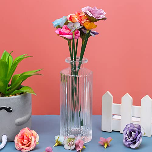 TBoxBo 220 Pieces Mini Flower Heads,Artificial Rose Flowers with Stems,Multicolor Daisy Roses Elegant Faux for Weddings, Bouquets Parties, Home Decorations (9j3s5w2yr25) - Image 3