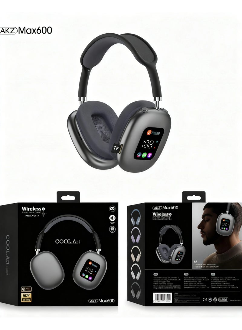 AKZ Bluetooth wireless headphone, over-ear active noise reduction headset, support Bluetooth connection, 3.5mm AUX and tf card input - Image 1