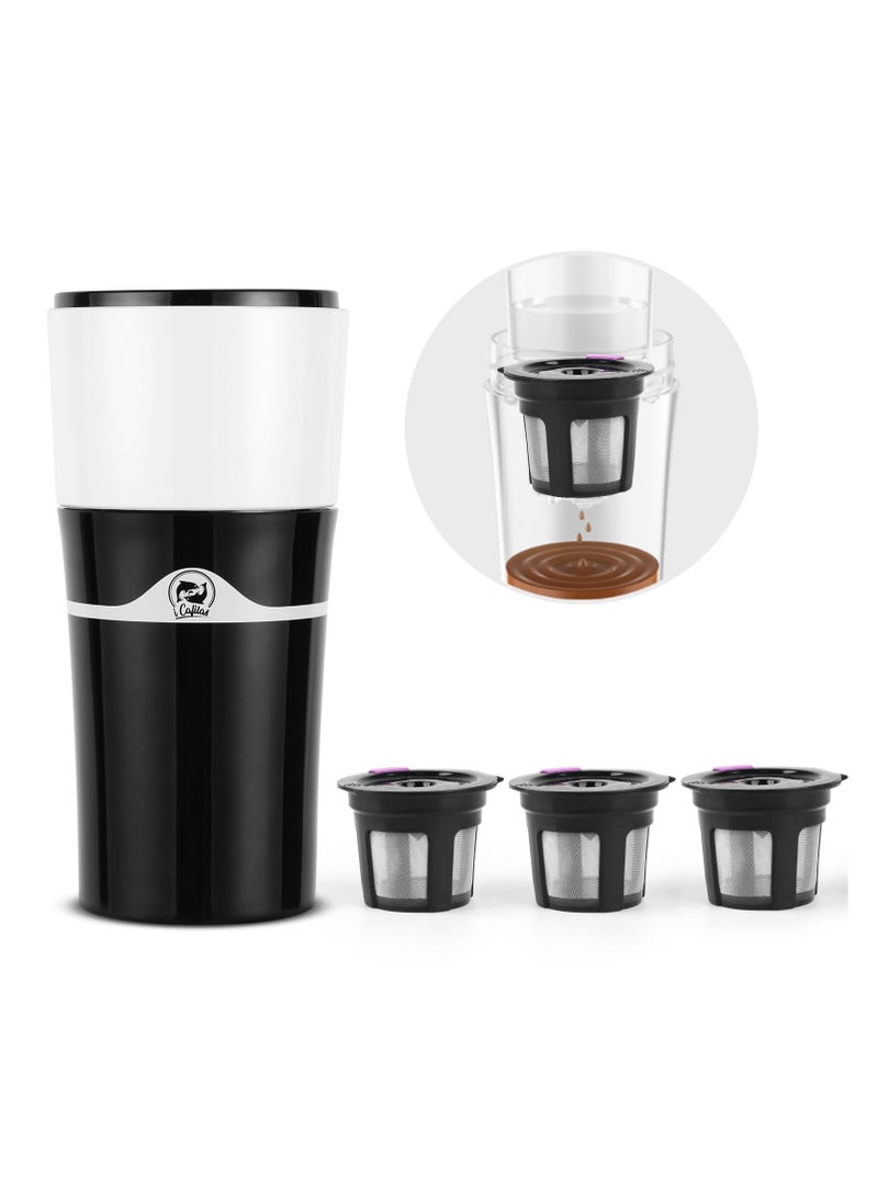 SOLARAE Drip Brew Coffee Maker, Portable Hot and Cold Brew Coffee Makers Bottle, Compatible with K Cup Capsules & Ground Coffee, Pour-over Coffee Cup Machine for Camping Travel Office, Outdoor Camping Trip - Image 1