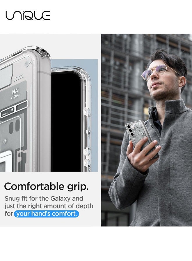 Unique For Samsung Galaxy S24 Case, Circuit Board Pattern Phone Case, Magnetic Case, Full Protection Plated Scratch Resistant Ultra Slim Case Cover (White) - Image 4