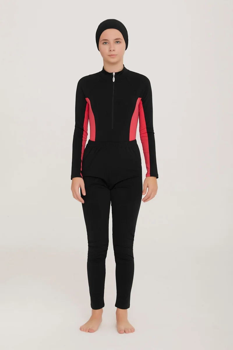 ريمسا مايو Remsa Swimsuit Young 3 Different Ways to Wear Fully Covered Lycra Hijab Swimsuit Novas 5903 Black Remsa Swimsuit