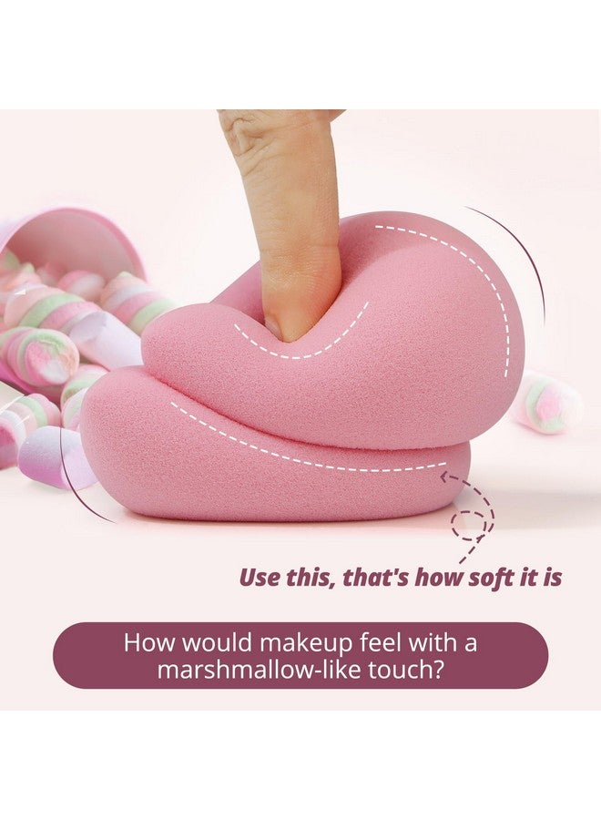 BEAKEY Flat Duo Patented Makeup Sponge Set Of 2 Latex Free Pink Beauty Sponge For Foundation And Powder Application Soft Blending Sponge Large Flat Design Beauty Gift For Makeup Lovers - Image 4