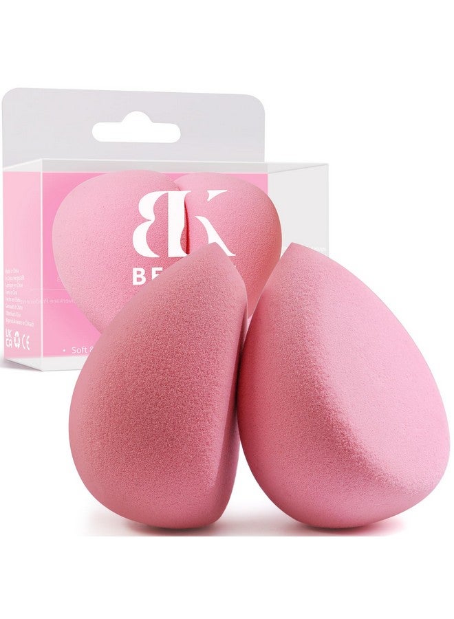 BEAKEY Flat Duo Patented Makeup Sponge Set Of 2 Latex Free Pink Beauty Sponge For Foundation And Powder Application Soft Blending Sponge Large Flat Design Beauty Gift For Makeup Lovers - Image 1