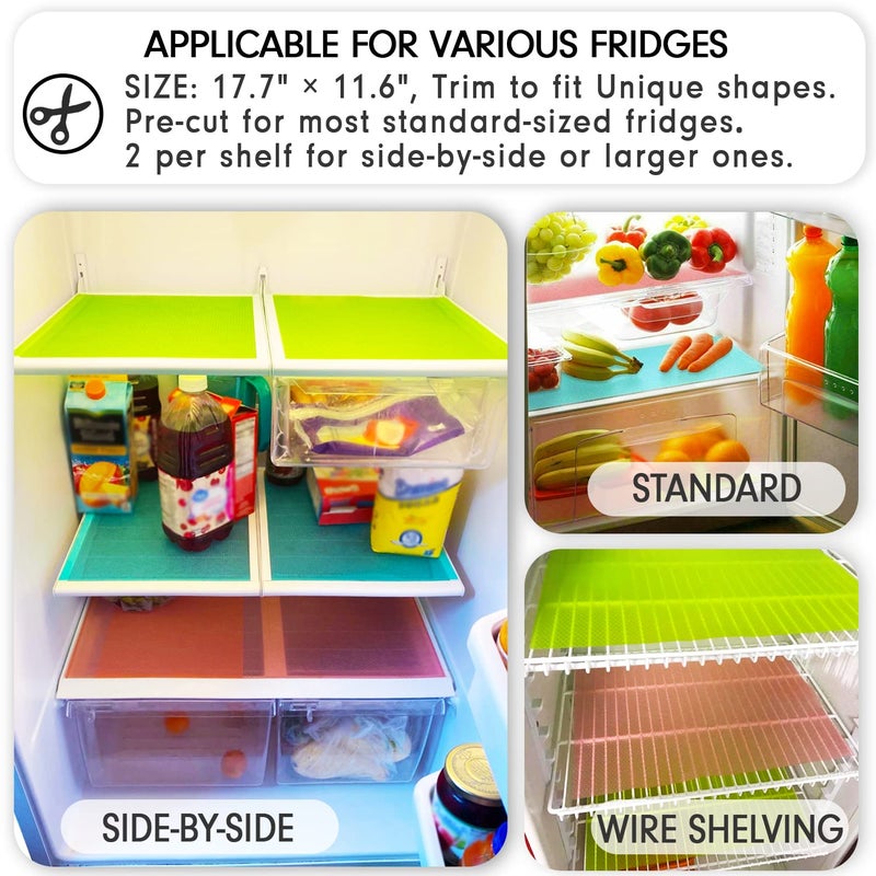 MayNest 12Pcs Refrigerator Mats Waterproof NonSlip EVA Refrigerator Liner Pads Drawers Shelves Cabinets Storage Kitchen and Placemats12 Green - Image 4