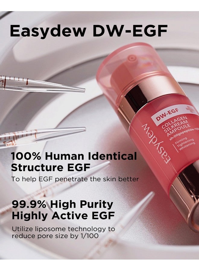Easydew Dw-Egf 55% Collagen Silkream Ampoule- Korean Facial Serum For Firmness & Elasticity With Egf Peptides, Amino Acids - Day & Night Age-Defying Silky Smooth Skincare, 1.86Oz. - Image 3