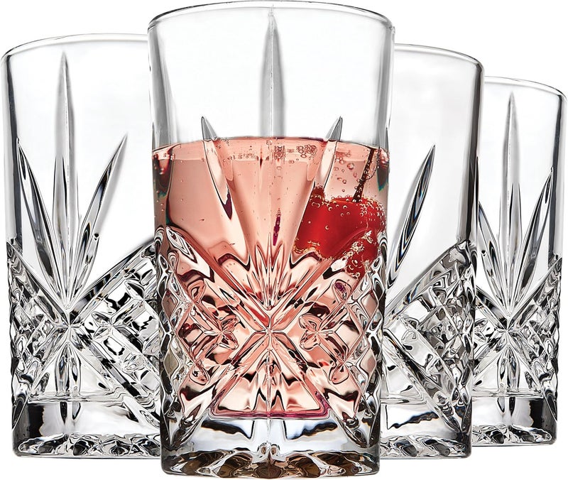 Godinger Dublin Set of 4 Highball Glasses - Elegant Crystal Drinkware - Image 1