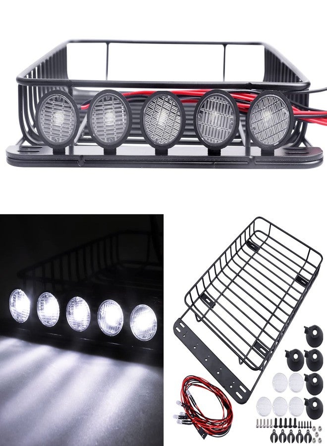 Hobbyfire RC Car Metal Roof Rack Luggage with LED Lights Set for 1/10 RC Crawler Car TRX-4 Axial SCX10 90046 SCX10 III AXI03007 Redcat Gen 8 RGT - Image 3