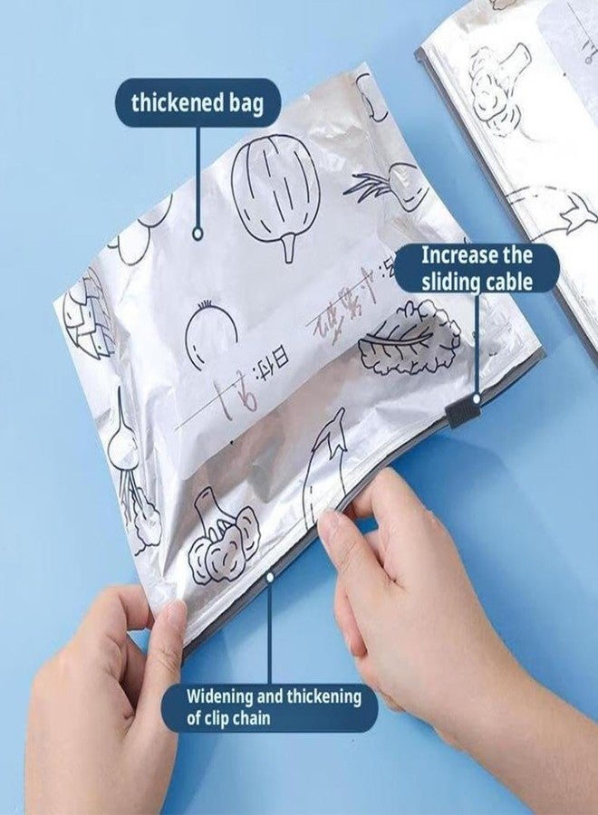 Prostuff.in Multi-Purpose Reusable Aluminium Stand up Foil Sealable Pouch with Zip Lock | Food Storage Preservation Bags | Leak proof Foil Fresh Keeping for Vegetable Fruit Meat – 30 pcs (Silver) - Image 2