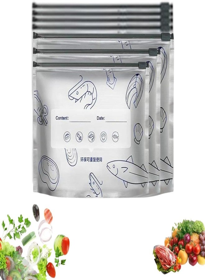 Prostuff.in Multi-Purpose Reusable Aluminium Stand up Foil Sealable Pouch with Zip Lock | Food Storage Preservation Bags | Leak proof Foil Fresh Keeping for Vegetable Fruit Meat – 30 pcs (Silver) - Image 1