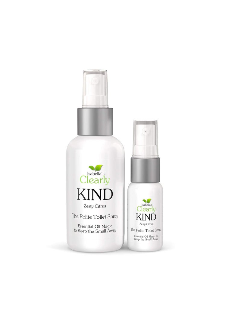 Clearly KIND The Polite Before you Poop Toilet Spray Natural Odor Eliminator Essential Oil Magic to Keep the Smell Away  Set of 2