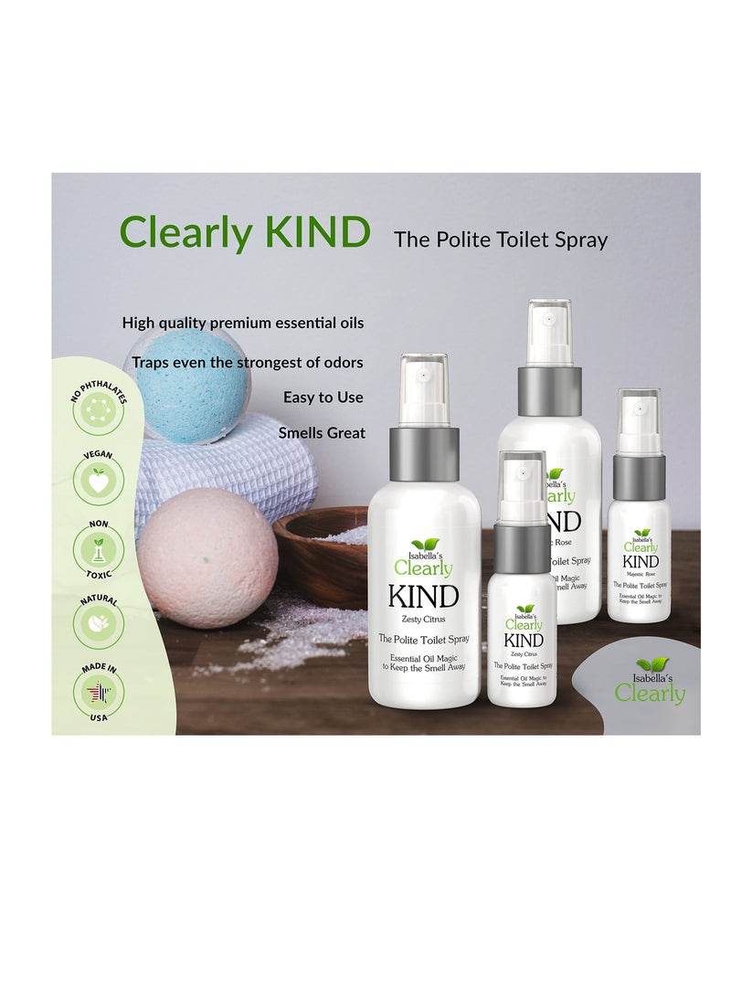 Clearly KIND The Polite Before you Poop Toilet Spray Natural Odor Eliminator Essential Oil Magic to Keep the Smell Away  Set of 2