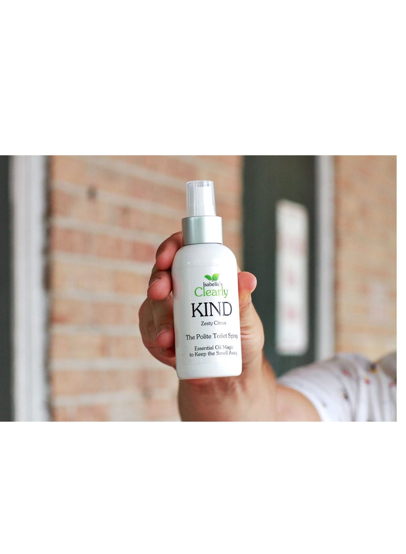 Clearly KIND The Polite Before you Poop Toilet Spray Natural Odor Eliminator Essential Oil Magic to Keep the Smell Away  Set of 2