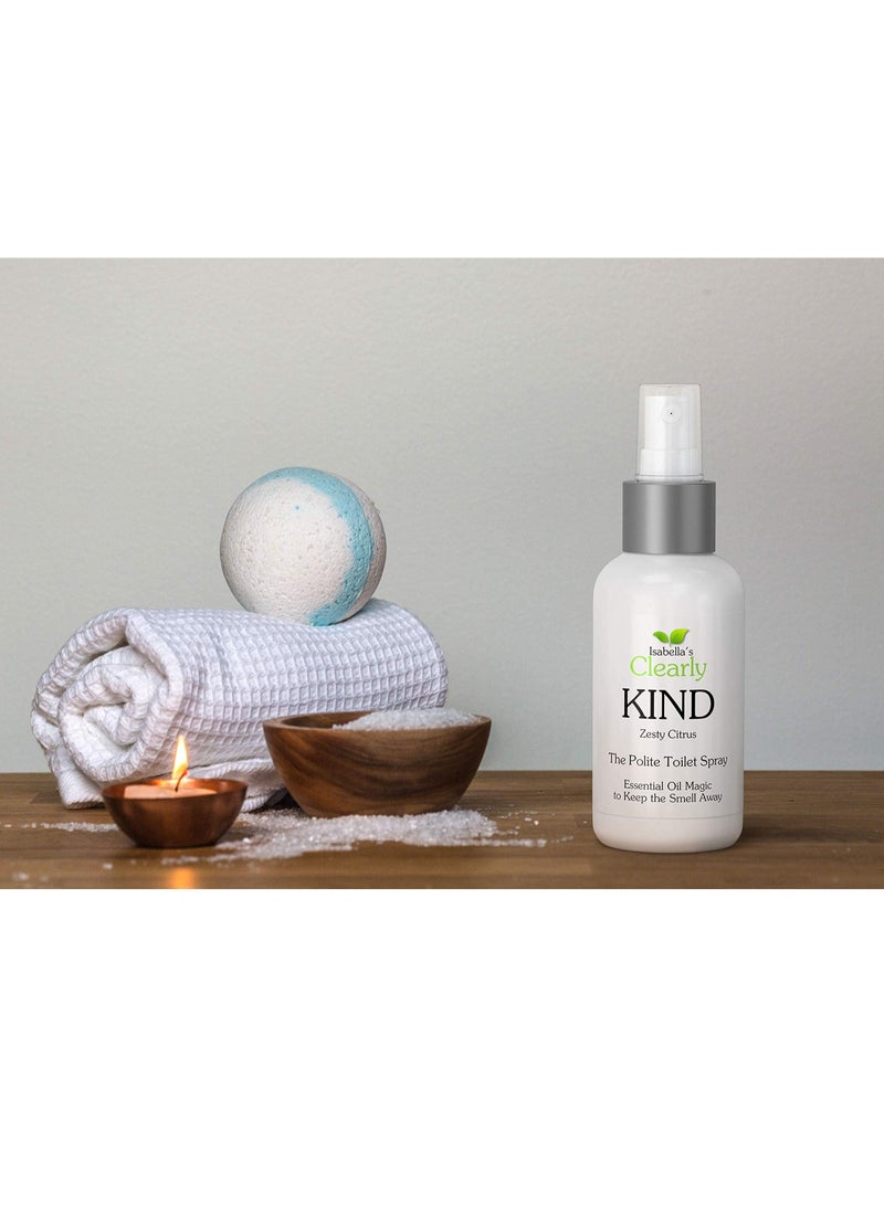 Clearly KIND The Polite Before you Poop Toilet Spray Natural Odor Eliminator Essential Oil Magic to Keep the Smell Away  Set of 2