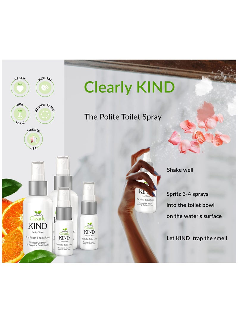 Clearly KIND The Polite Before you Poop Toilet Spray Natural Odor Eliminator Essential Oil Magic to Keep the Smell Away  Set of 2