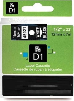 45021 White on Black Compatible Label