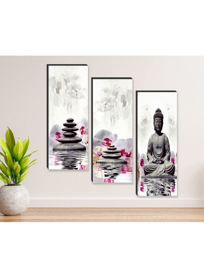 SAF paintings set of 3 Lord Buddha UV textured self adeshive wall painting for home decoration SANF-SJ179 - Image 2