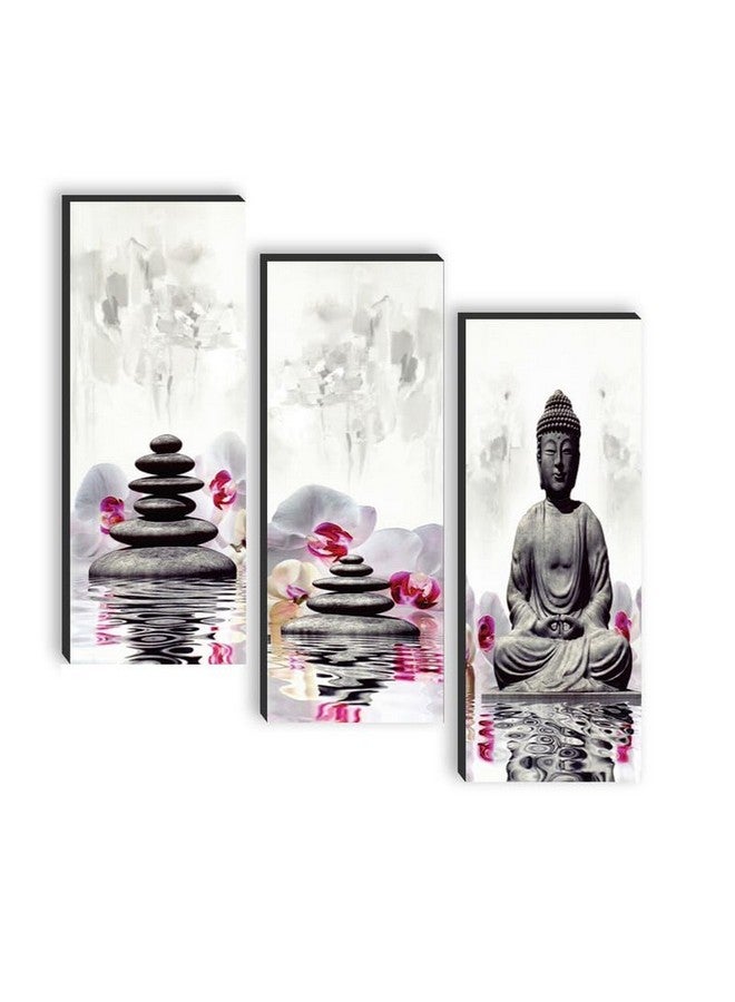 SAF paintings set of 3 Lord Buddha UV textured self adeshive wall painting for home decoration SANF-SJ179 - Image 1