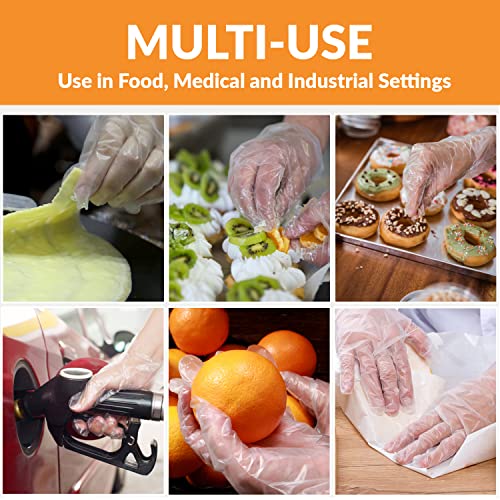 Klex 200 BPA Free Disposable Heavyweight Cast Poly CPE Gloves, Embossed PE Plastic Glove for Food Handling Food Prep Safe, Latex & Powder Free (200 Count, Large) - Image 5