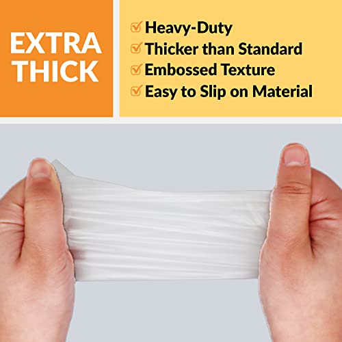 Klex 200 BPA Free Disposable Heavyweight Cast Poly CPE Gloves, Embossed PE Plastic Glove for Food Handling Food Prep Safe, Latex & Powder Free (200 Count, Large) - Image 3