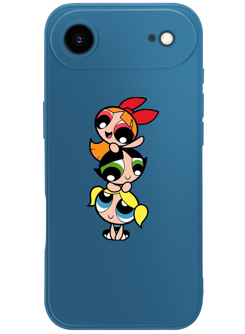 Theodor Protective Slim Fit Case Liquid Silicone Cover with Full Body Protection Anti-Scratch Shockproof Case For Apple iPhone 17 Air (Blue) Powerpuff - Image 1