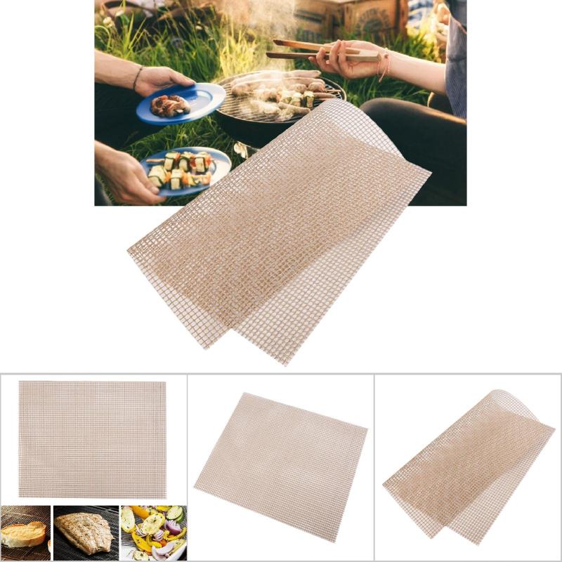 Reusable Non sticky BBQ Grill Roast Mat Pad Cooking Baking Outdoor Picnic Fry Cooking (Brown) - Image 4
