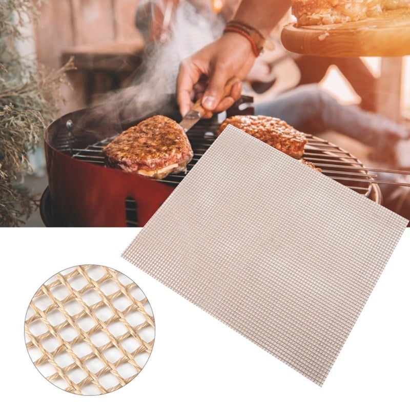 Reusable Non sticky BBQ Grill Roast Mat Pad Cooking Baking Outdoor Picnic Fry Cooking (Brown) - Image 5
