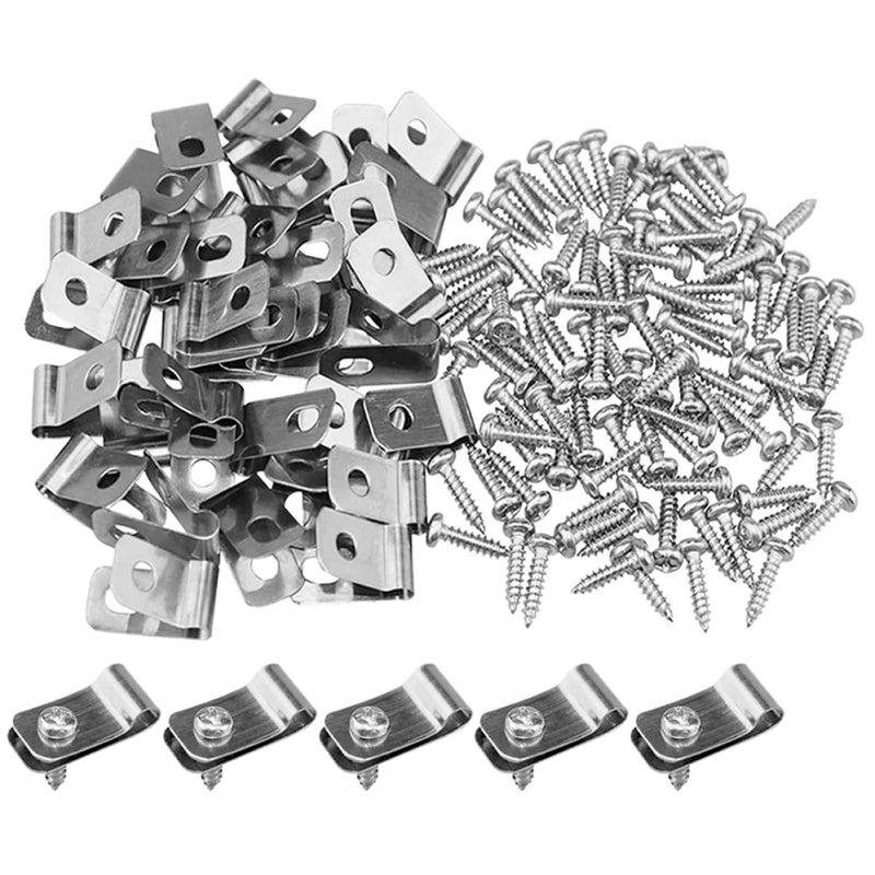 Heavy Duty Aluminum Wire Cage Clips with Screws for Livestock Fence and Pet Cage Fixing 100 Pcs - Image 2