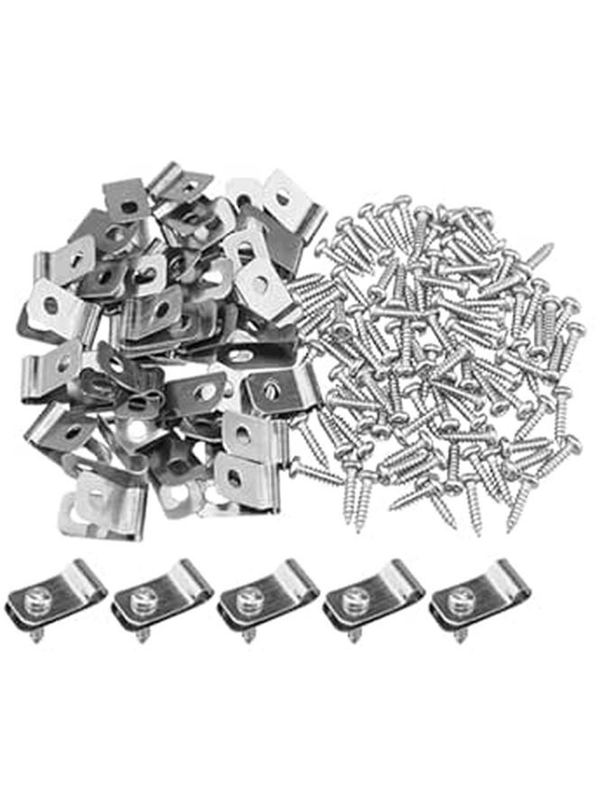 Heavy Duty Aluminum Wire Cage Clips with Screws for Livestock Fence and Pet Cage Fixing 100 Pcs - Image 1