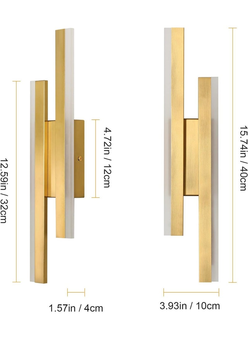 Modern LED Wall Light for Bedroom & Living Room | Gold Vertical Wall Sconce | Decorative Indoor Lighting Fixture | Energy-Saving LED Wall Lamp - Image 3