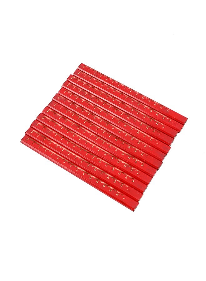 LAWAZIM Red Flat Square Carpenter's Pencils Set - 12 Piece - Durable Non-Rolling Marking Pencils for Construction, Woodworking, & DIY Projects, Thick Solid Graphite Lead for Clear and Precise Marking - Image 3