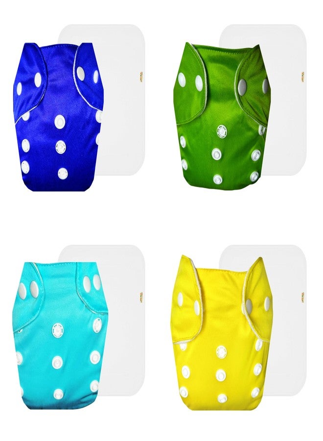 Dumbledo Lite Cloth Diaper with Cotton Insert (Pack of 4) | Dry Feel and Comfortable | 6-Layer Absorbent Pad | Quick Dry | Designed by Moms | 3 Months - 2 Years | Unisex Baby - Image 1