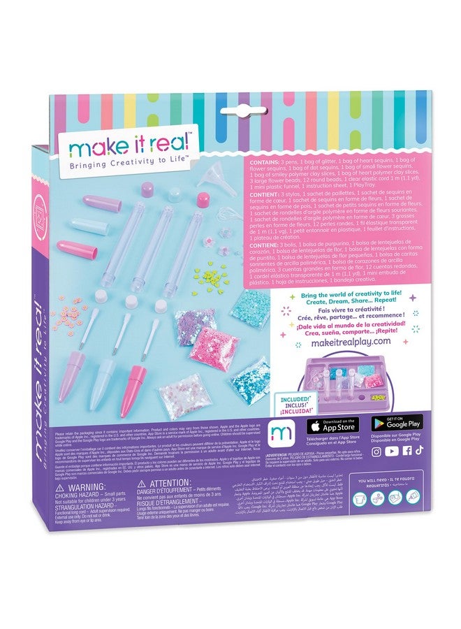Make It Real DIY Floaty Pens Kit - Create 3 Sparkly, Customizable Pens with Glitter & Charms - Fun Craft for Tweens, Girls & Kids Ages 8+ -Mess-Free Creative Activity Great Gift for Artistic Kids - Image 2