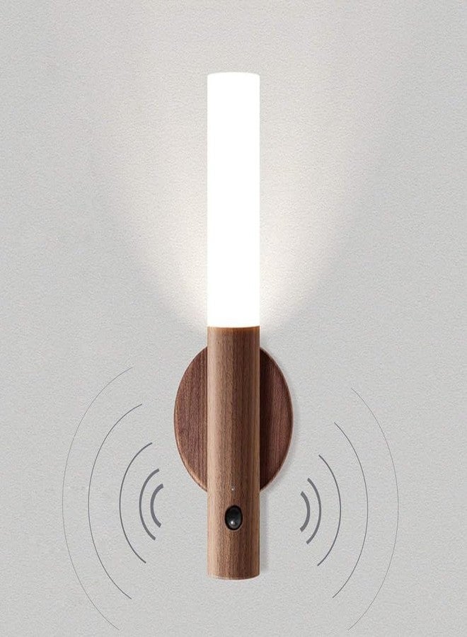 Dhanuom® Wall-mounted Motion Sensor Night Light Removable Hand Light Automatic On/Off Rechargeable LED Sensor Closet Light Self-Stick & Magnetic Stair Lamp for Stairway Bathroom Kids Room Garage Brown - Image 1