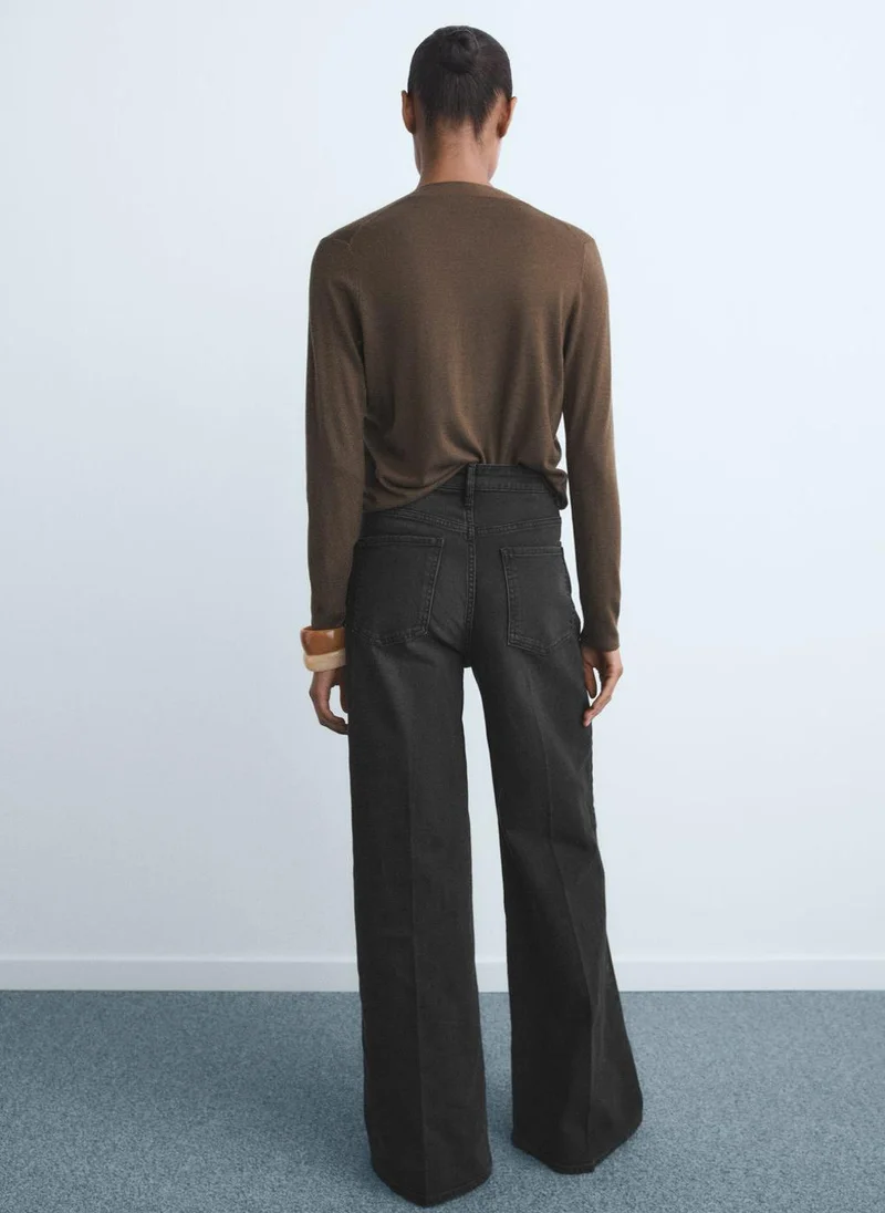 مانجو High-waisted wide-leg jeans